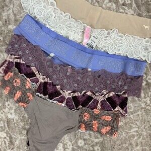 NWT PINK Victoria’s Secret Lot Of 6 Bikini/all Thong Panties Sexy Size Large